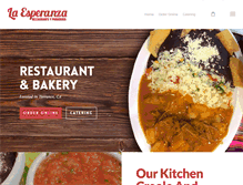 Tablet Screenshot of laesperanzarestaurants.com
